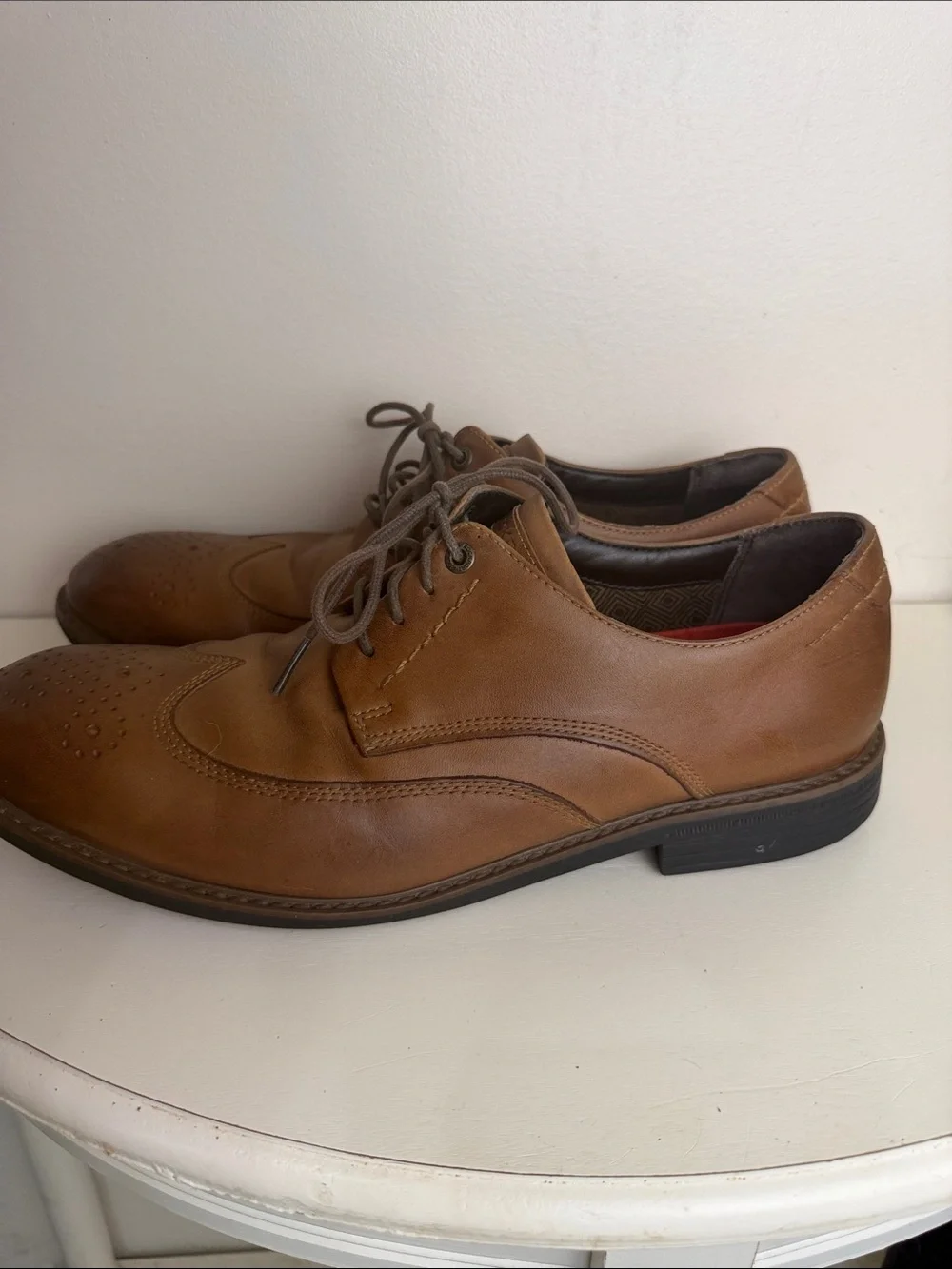 (S-2430) Rockport CB Men's Classic Brown Leather Lace-Up Dress Shoes, Size: 10.5